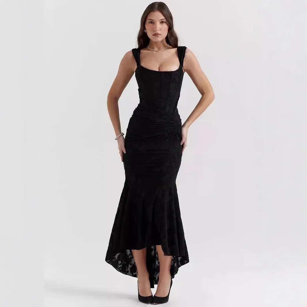 Square Neck Fishtail Dress