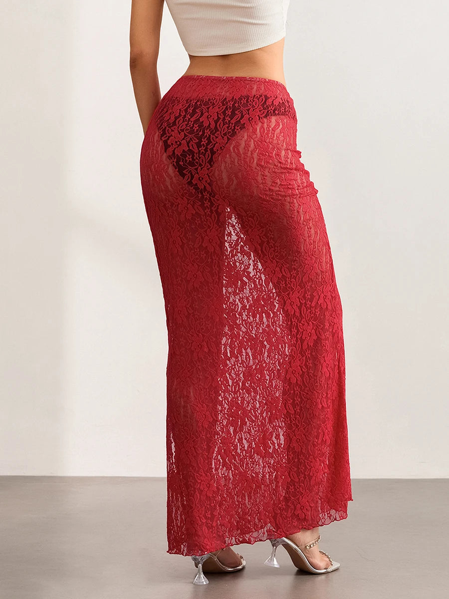 Lace Long Beach Skirt