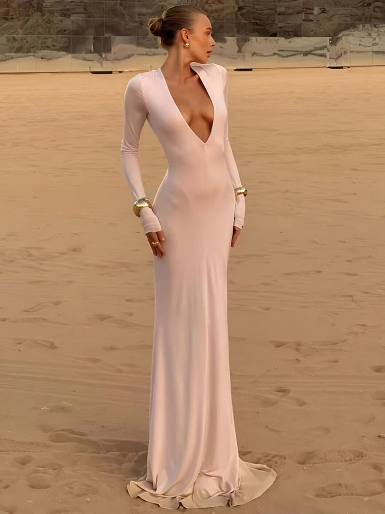 V-Neck Bodycon Party Dress