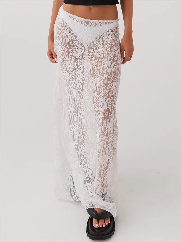Lace Long Beach Skirt