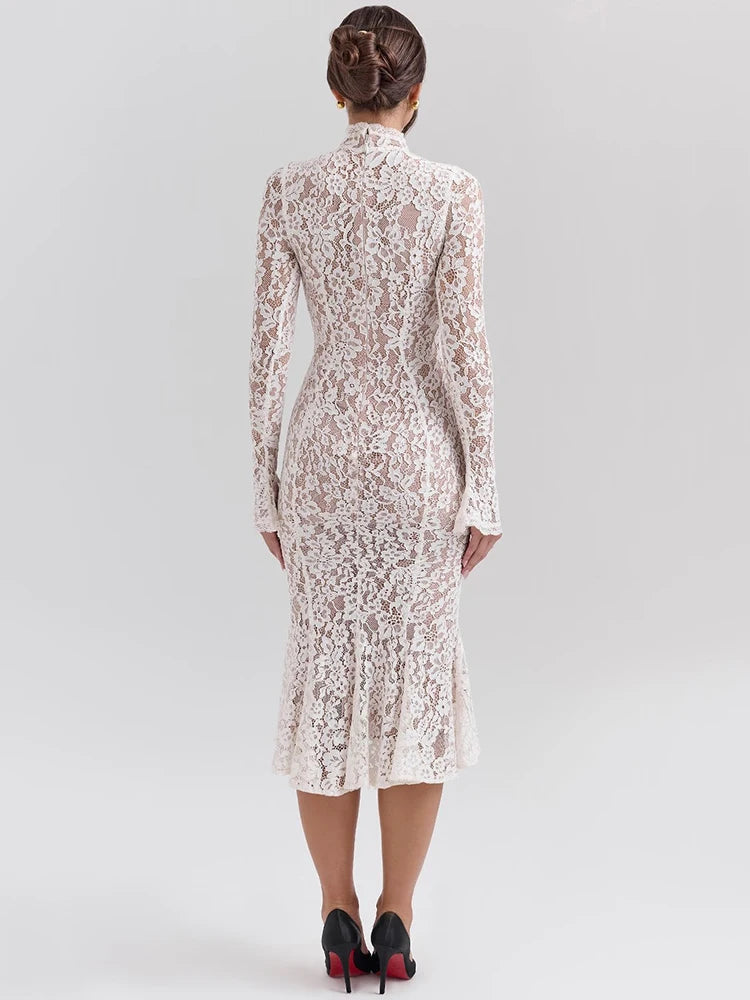 Lace Fitted Party Dress