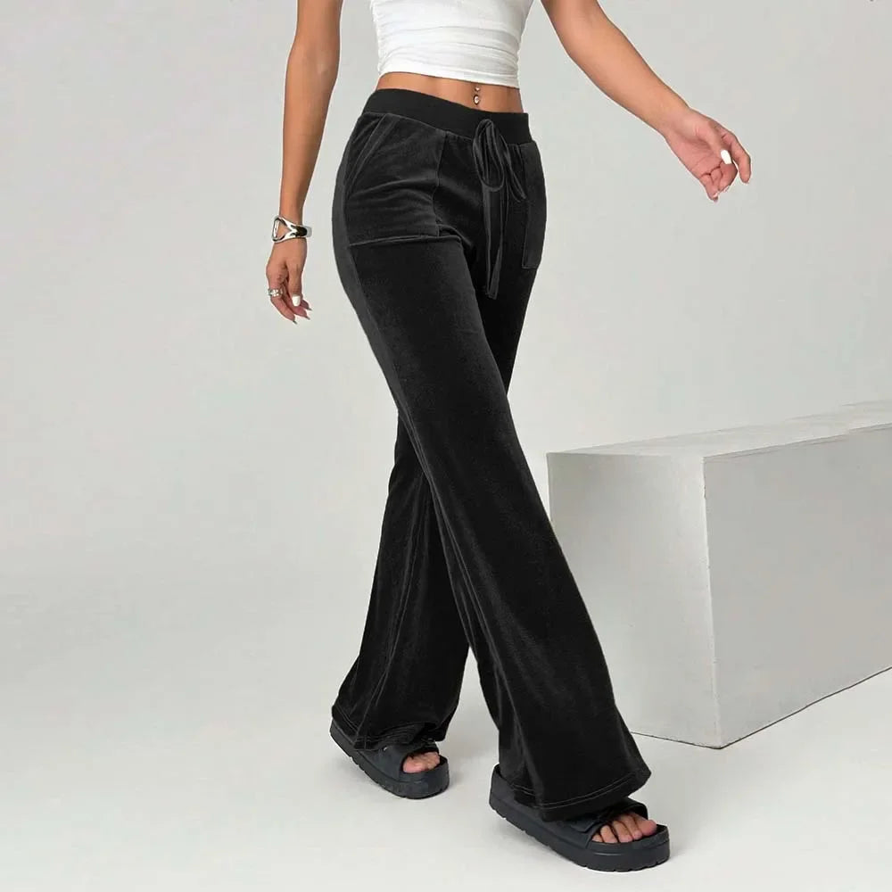 Velvet Wide Leg Pants