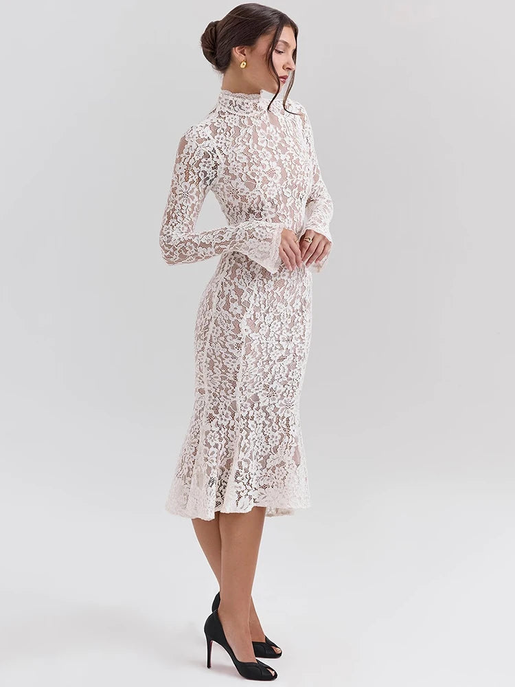 Lace Fitted Party Dress