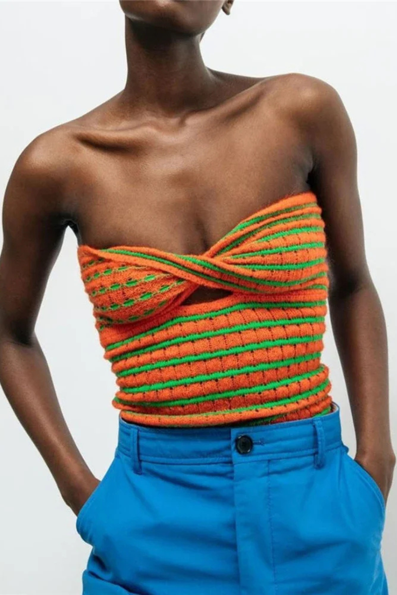 Off-Shoulder Knit Tube Top